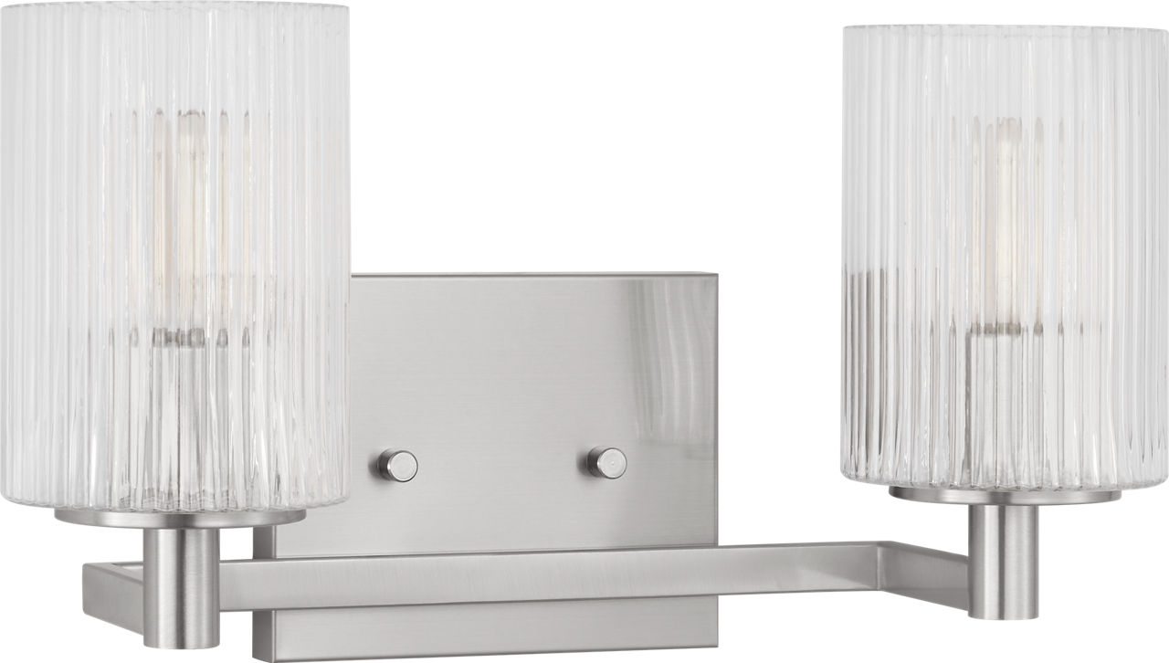 Lando Two Light Wall / Bath Brushed Steel Bulbs Inc