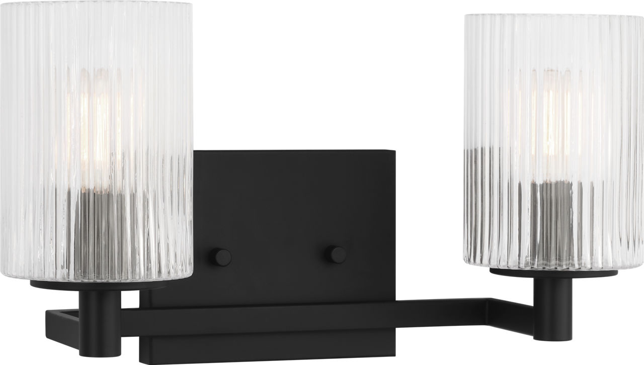 Lando Two Light Wall / Bath Midnight Black Bulbs Inc