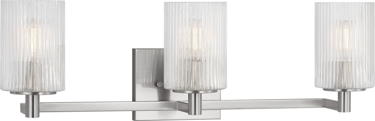 Lando Three Light Wall / Bath Brushed Steel Bulbs Inc