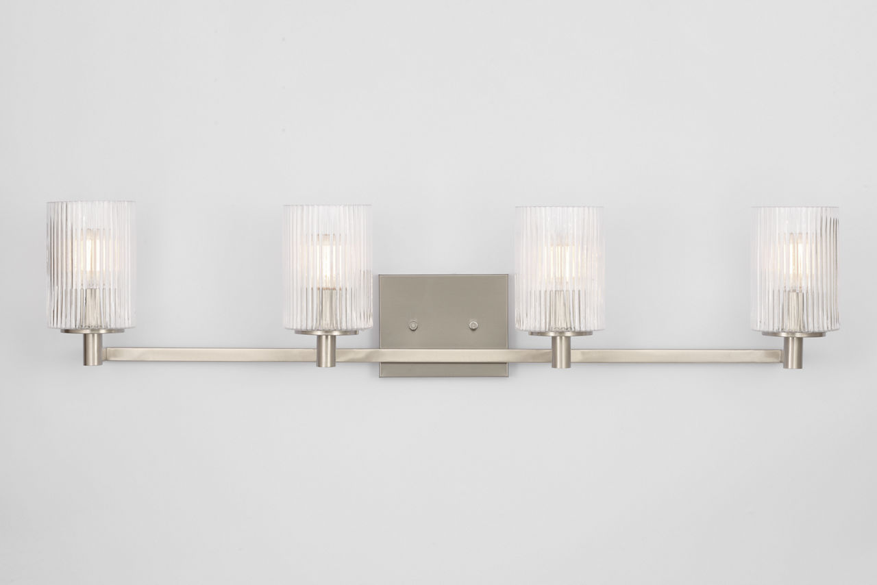 Lando Four Light Wall / Bath Brushed Steel Bulbs Inc