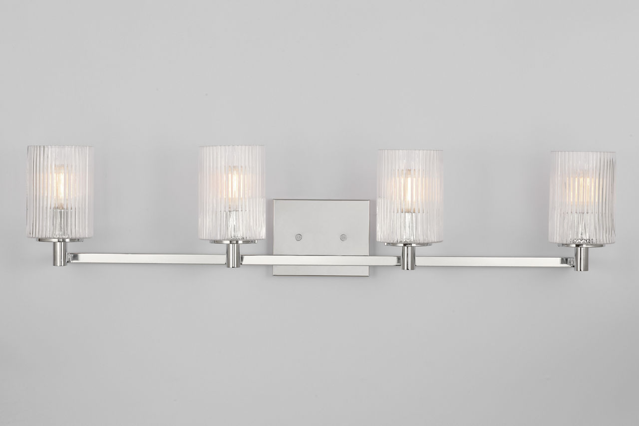 Lando Four Light Wall / Bath Chrome Bulbs Inc