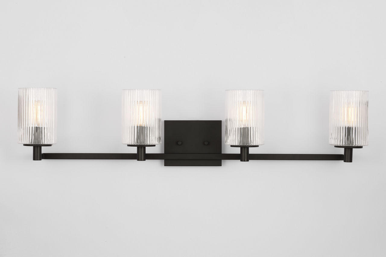 Lando Four Light Wall / Bath Midnight Black Bulbs Inc