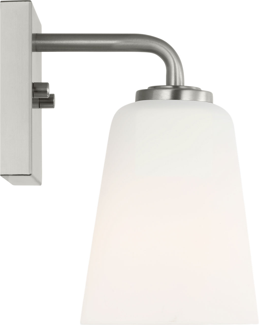 Miles Small Vanity in Brushed Nickel with Etched Glass / White Inside Bulb(s) Not Included