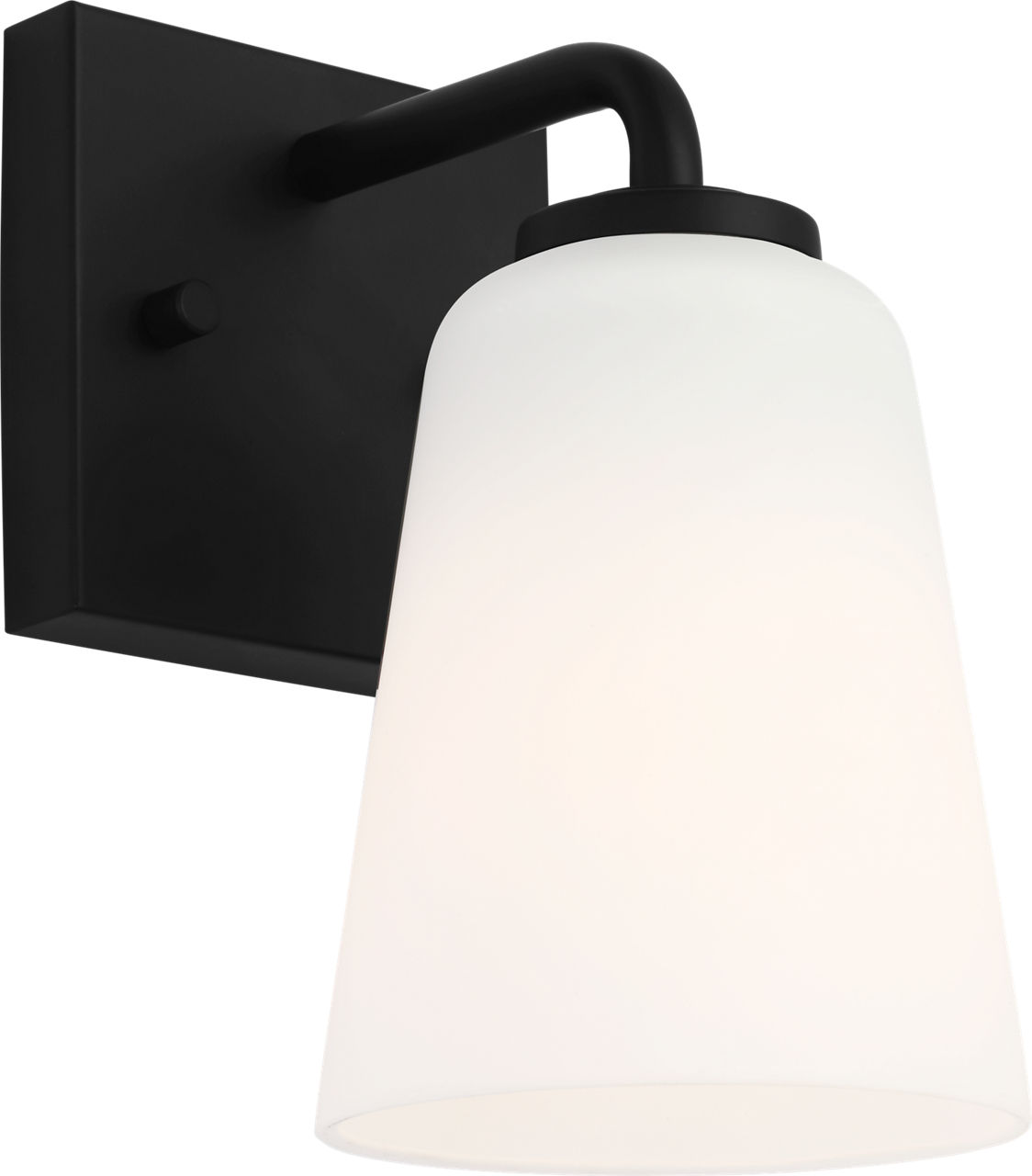 Miles Small Vanity in Midnight Black with Etched Glass / White Inside Bulb(s) Not Included