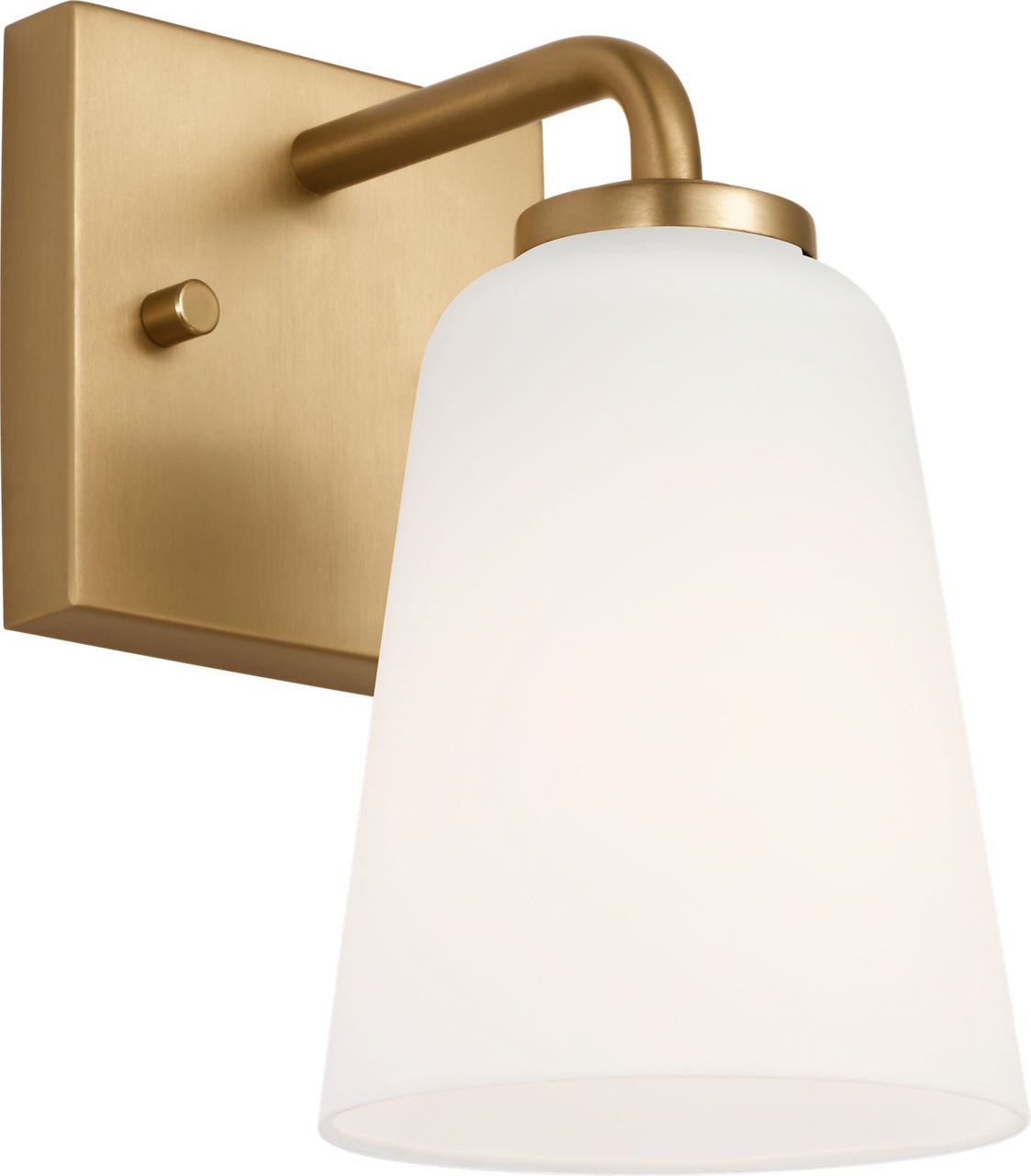 Miles One Light Bath in Satin Brass with Etched Glass / White Inside Bulb(s) Not Included