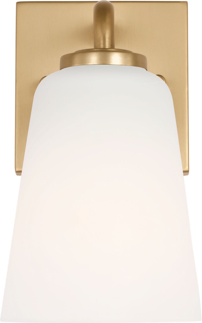Miles Small Vanity in Satin Brass with Etched Glass / White Inside Bulb(s) Not Included