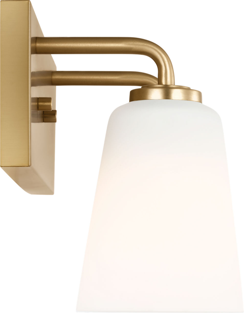 Miles Medium Vanity in Satin Brass with Etched Glass / White Inside Bulb(s) Not Included