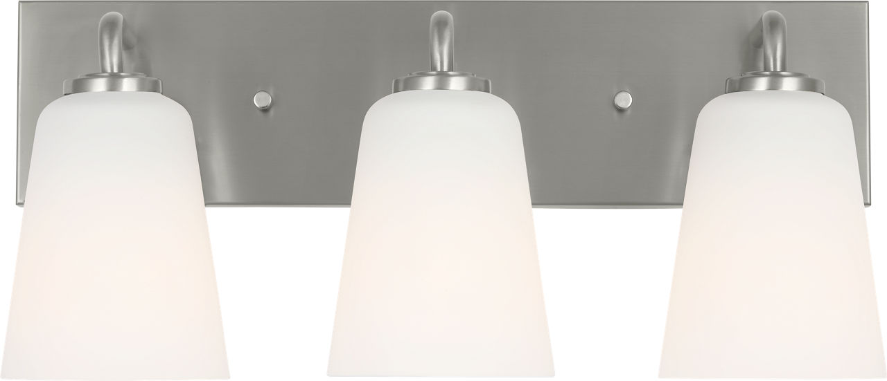 Miles Large Bath Sconce in Brushed Nickel with Etched Glass / White Inside Bulb(s) Not Included