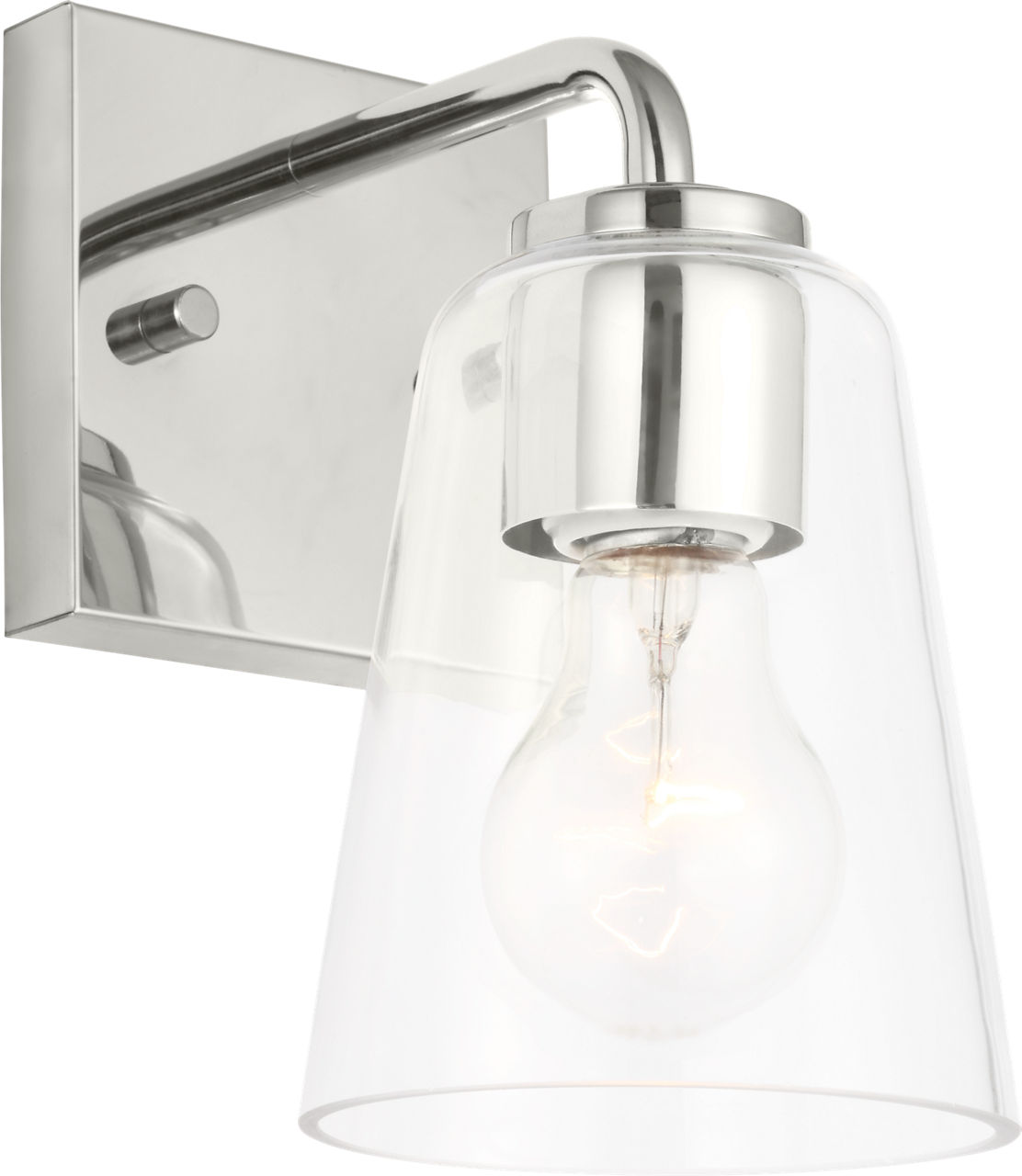 Miles Small Vanity in Chrome with Clear Glass Bulb(s) Not Included