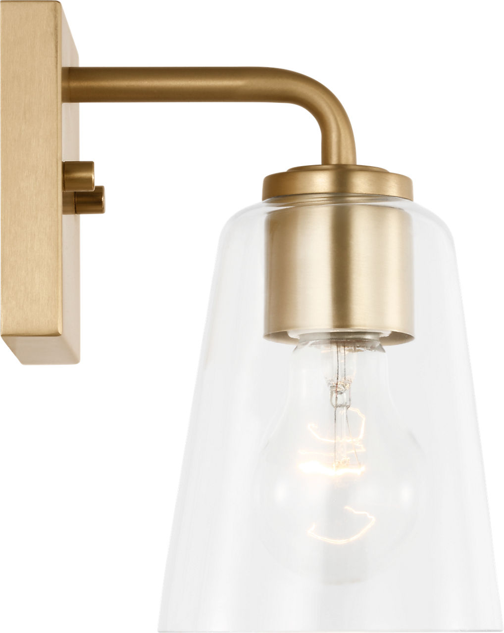 Miles Small Vanity in Satin Brass with Clear Glass Bulb(s) Not Included