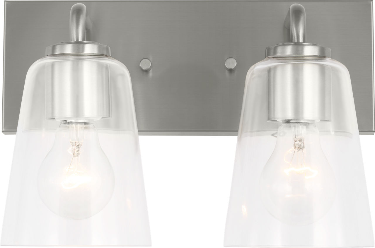 Miles Medium Vanity in Brushed Nickel with Clear Glass Bulb(s) Not Included