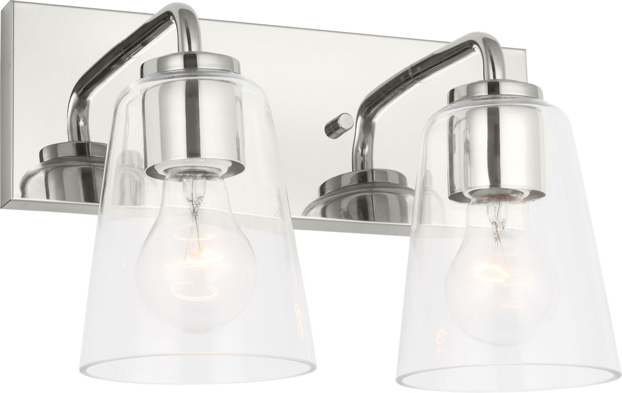 Miles Medium Vanity in Chrome with Clear Glass Bulb(s) Not Included