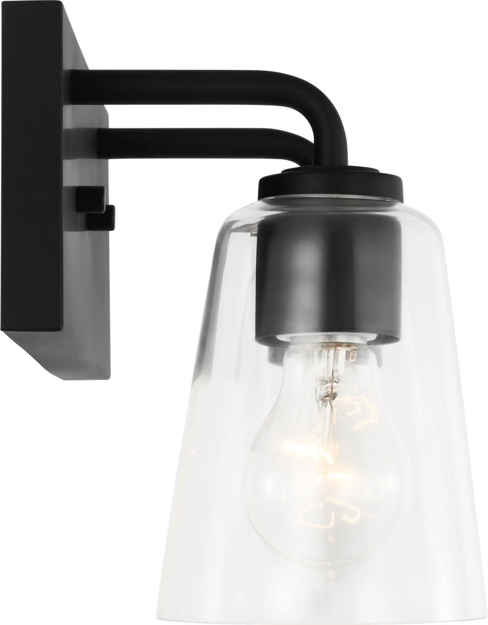 Miles Medium Vanity in Midnight Black with Clear Glass Bulb(s) Not Included