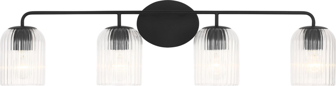 Eisele Four Light Bath in Midnight Black Bulb(s) Not Included