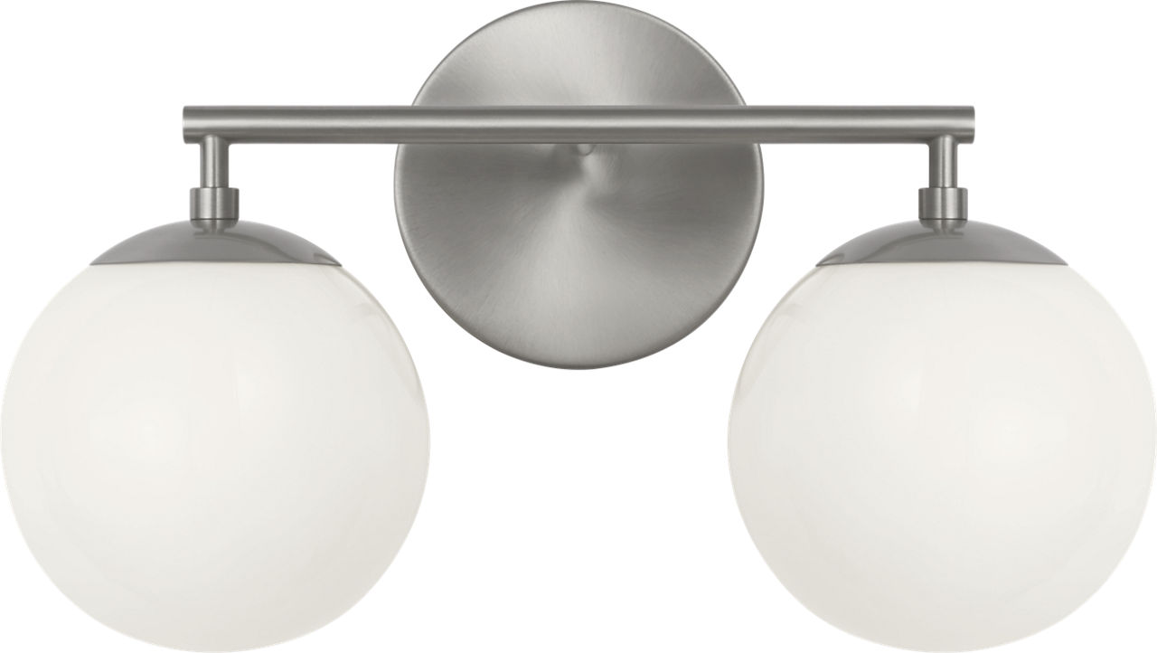 Nube Two Light Vanity in Brushed Nickel Bulb(s) Not Included