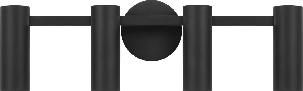 Zentro Four Light Vanity in Midnight Black Bulb(s) Not Included