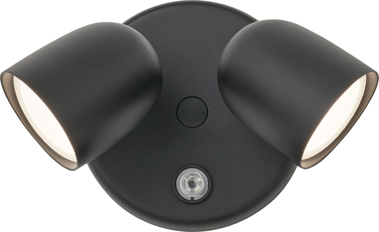 Haven 2-Head Outdoor Flood Light in Black 3CCT Dusk to Dawn
