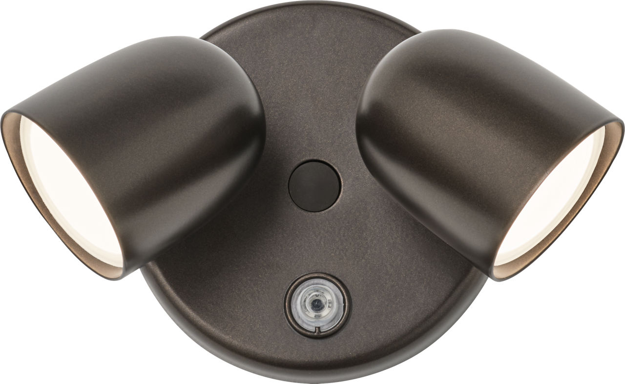 Haven 2-Head Outdoor Flood Light in Bronze 3CCT Dusk to Dawn