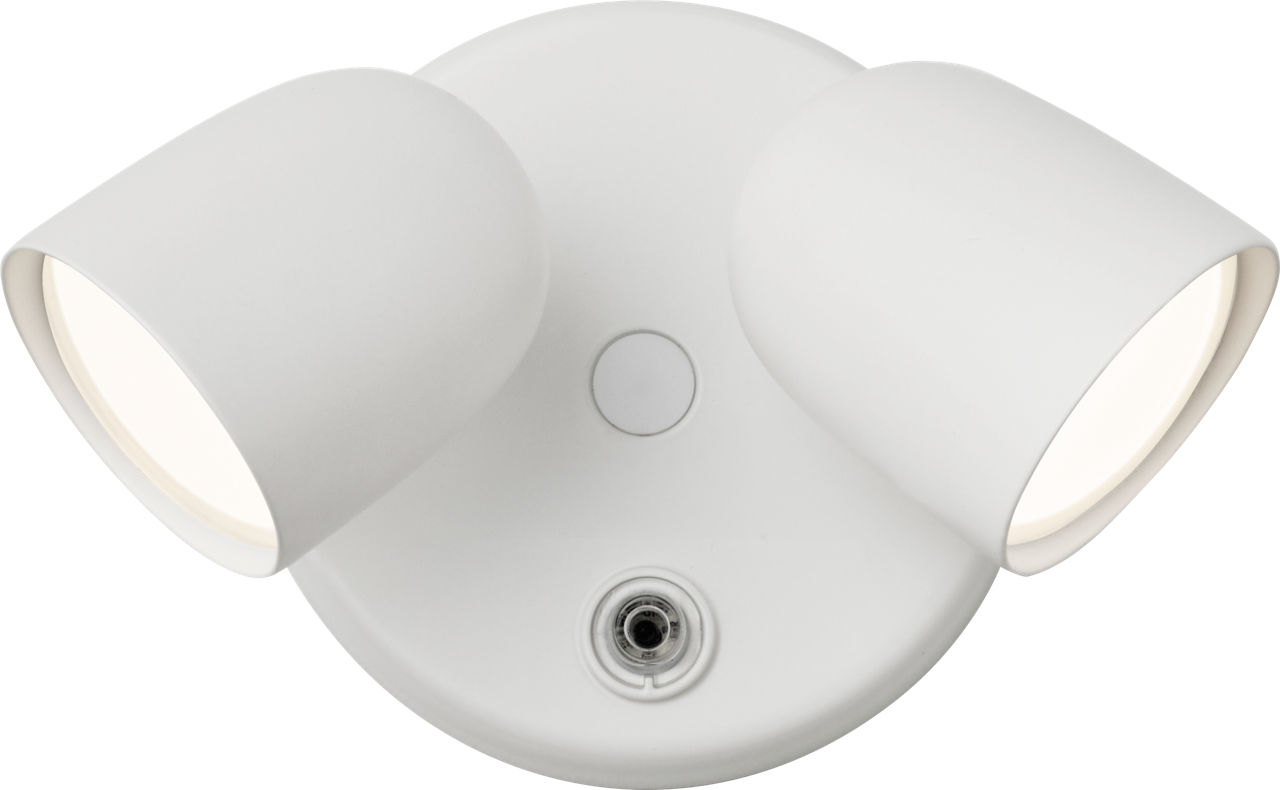 Haven 2-Head Outdoor Flood Light in White 3CCT Dusk to Dawn