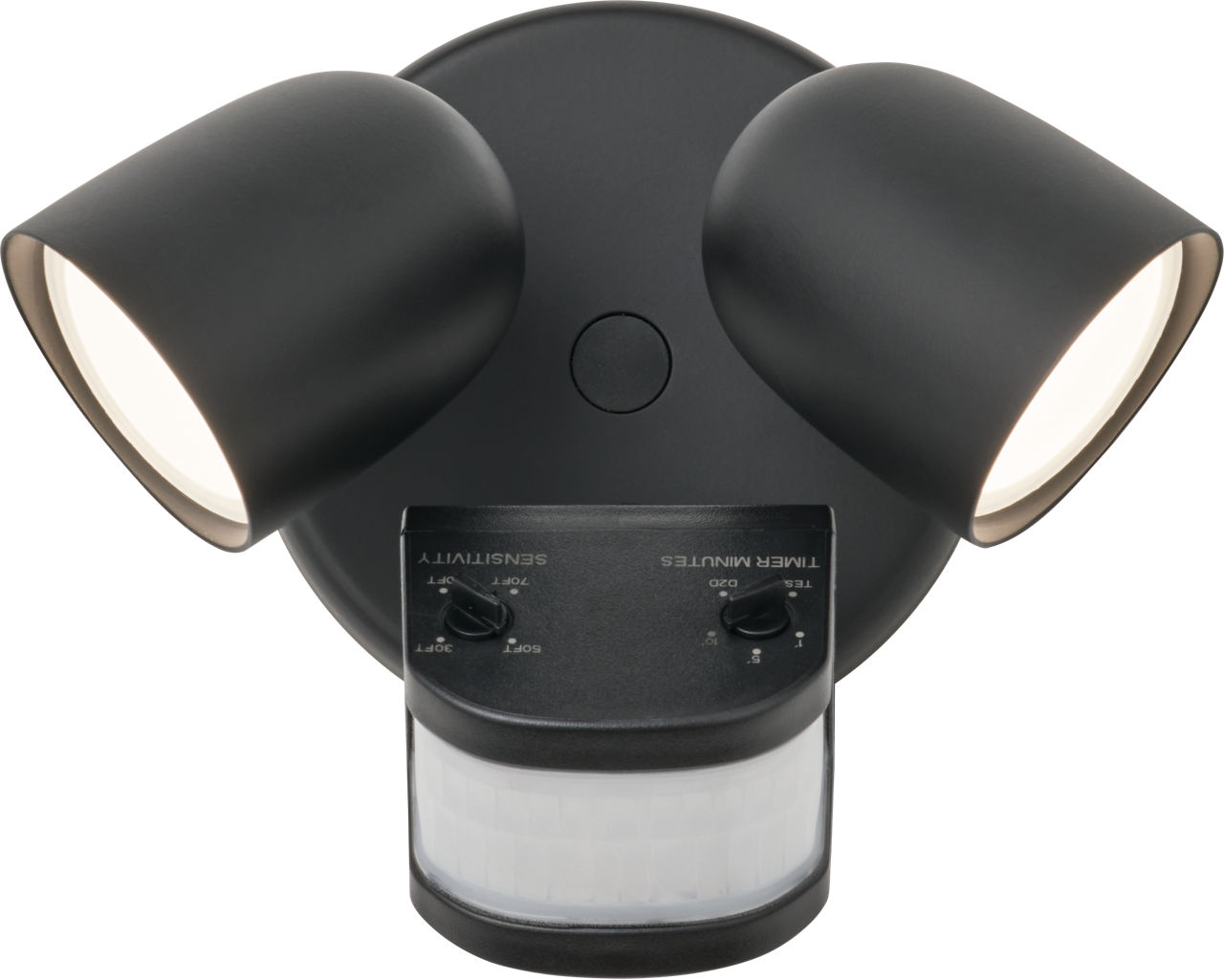 Haven 2-Head Outdoor Flood Light in Black 3CCT Motion Detection