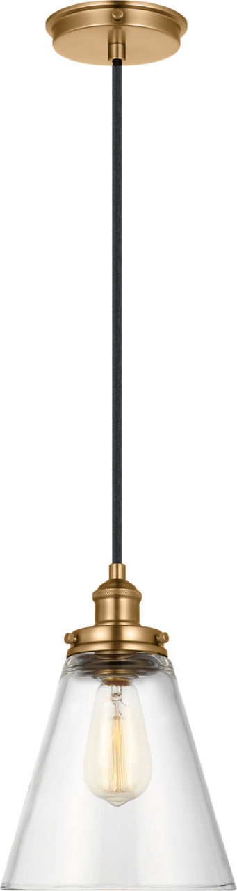 Baskin Cone Pendant in Satin Brass