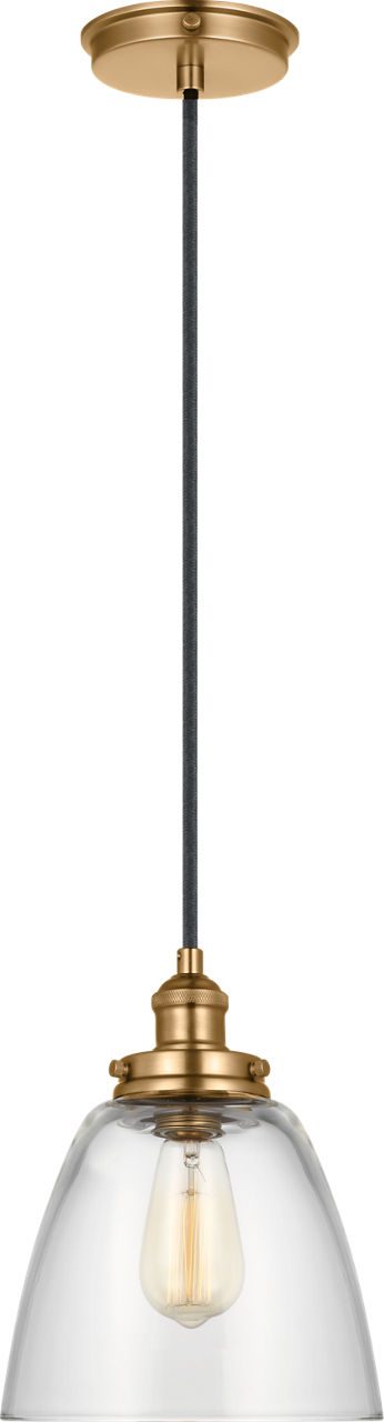 Baskin Dome Pendant in Satin Brass