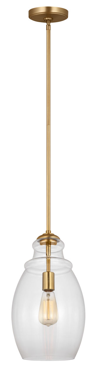 Marino One Light Pendant Satin Brass