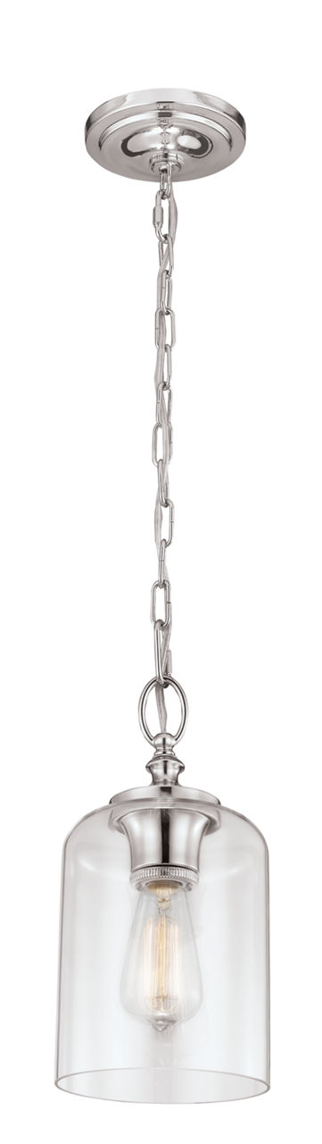 Hounslow Clear Glass Mini Pendant Polished Nickel