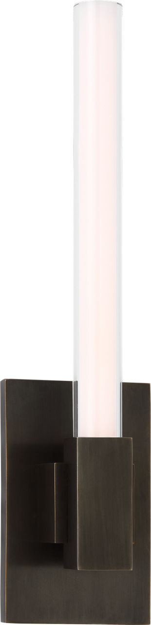 Mafra Small Sconce in Bronze with White Glass