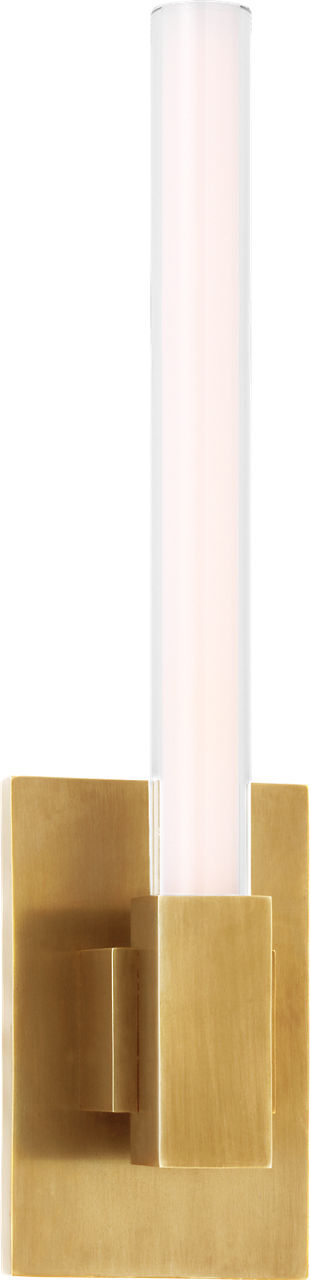 Mafra Small Sconce in Hand-Rubbed Antique Brass with White Glass