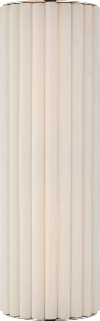 Palati Large Tall Sconce in Polished Nickel with Linen Shade