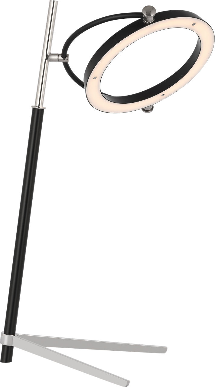 Mistral Medium Ring Lamp in Polished Nickel and Matte Black