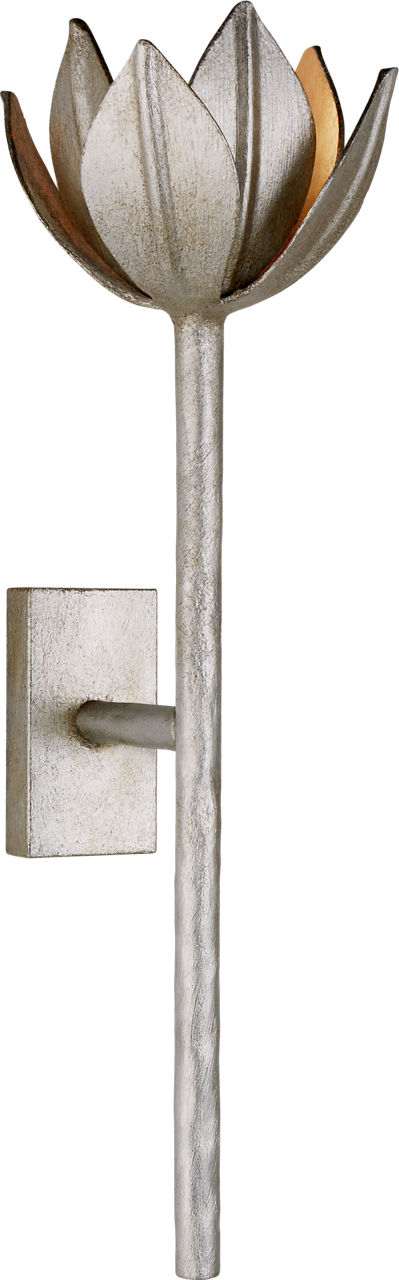 Alberto Medium Sconce in Burnished Silver Leaf