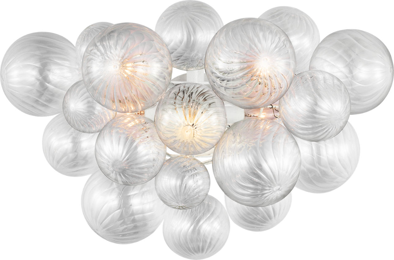 Talia Large Sconce in Plaster White with Clear Swirled Glass