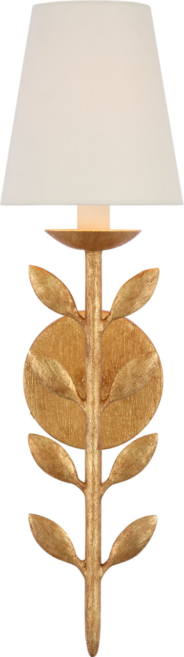 Avery 20" Sconce Antique Gold Leaf with Linen Shade