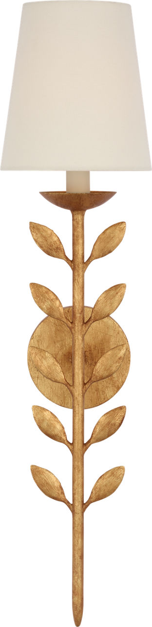 Avery 26" Sconce Antique Gold Leaf with Linen Shade