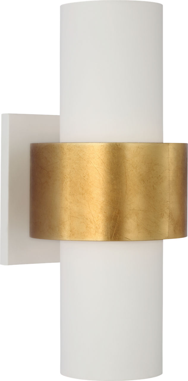 Chalmette Medium Layered Sconce in Plaster White and Gild