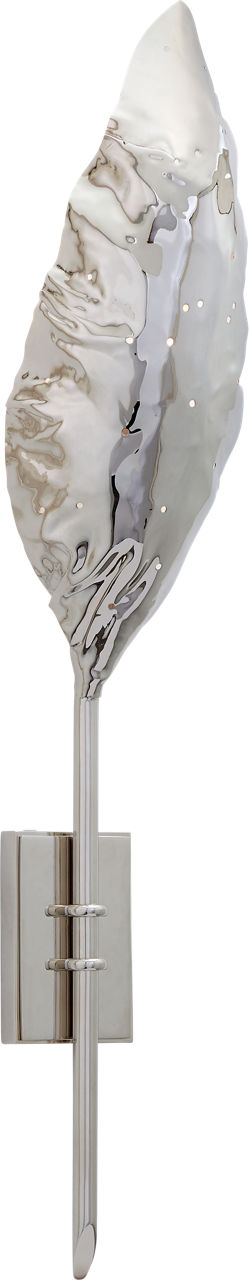 Dumaine Single Pierced Leaf Sconce in Polished Nickel