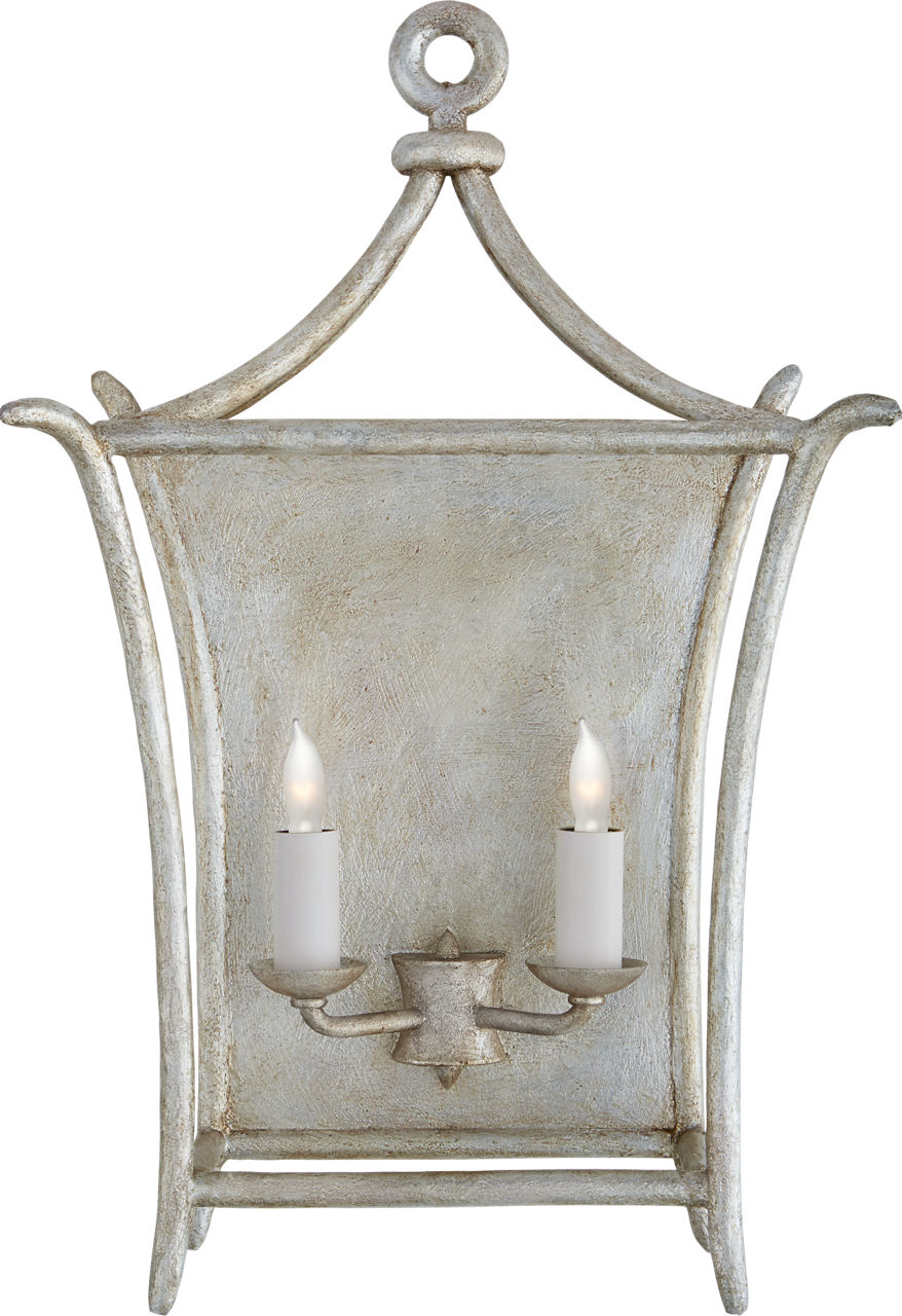 Aria Large Wall Lantern in Burnished Silver Leaf