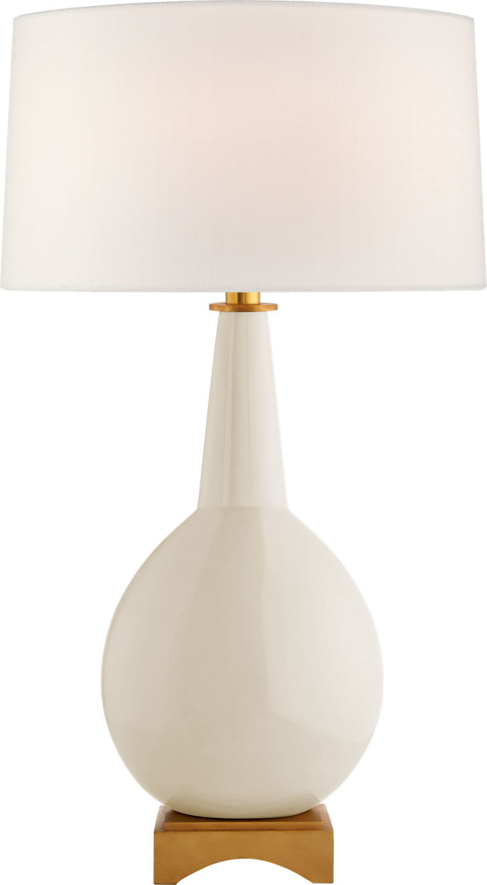 Antoine Large Table Lamp in Ivory with Linen Shade