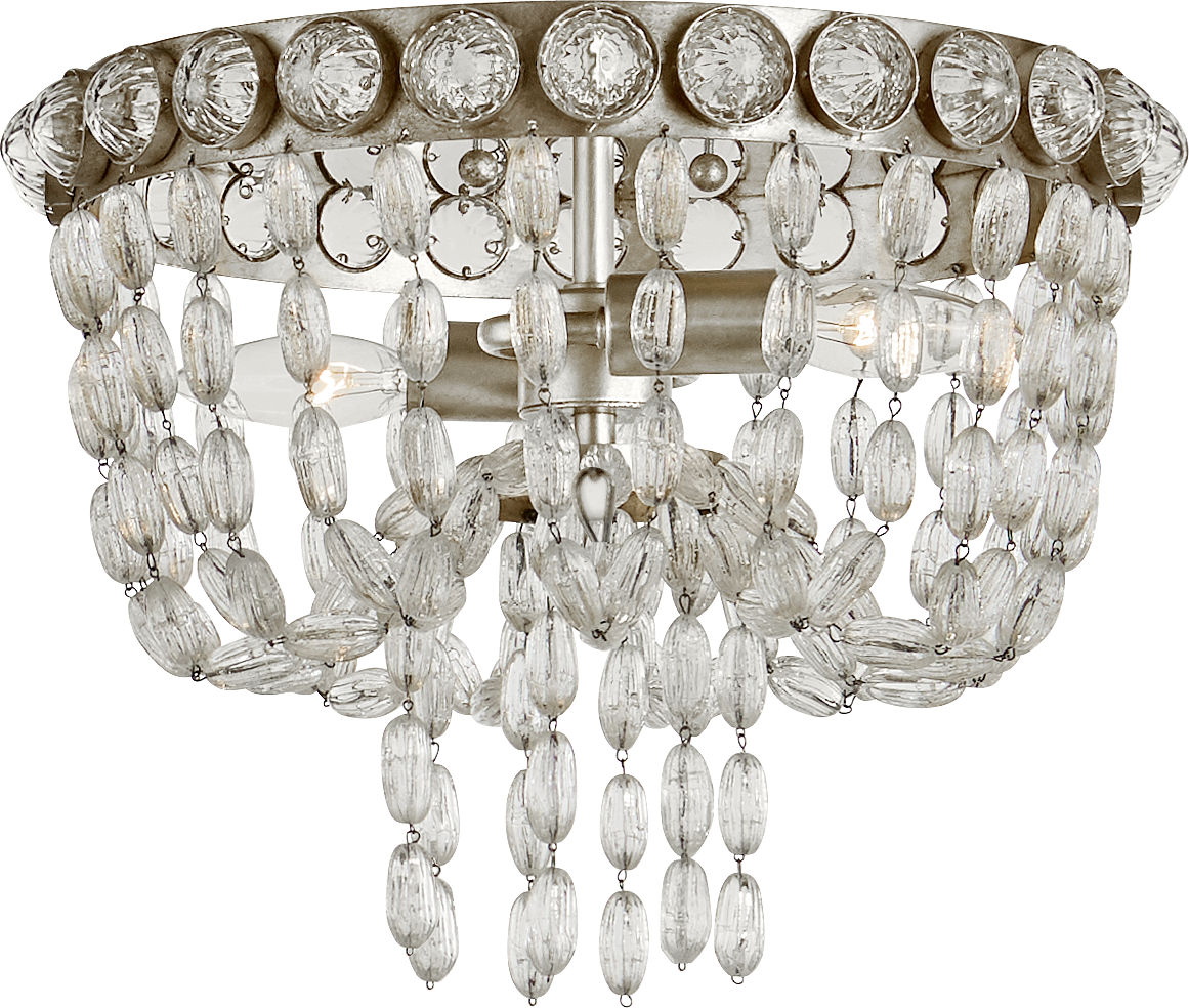 Navona Small Basket Flush Mount in Burnished Silver Leaf and Crystal