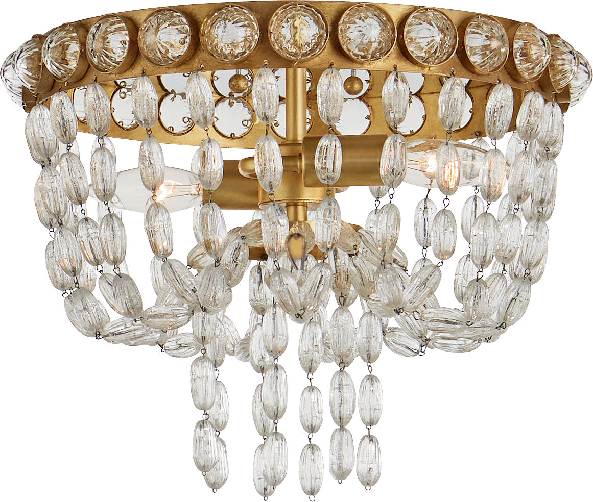 Navona Small Basket Flush Mount in Gild and Crystal
