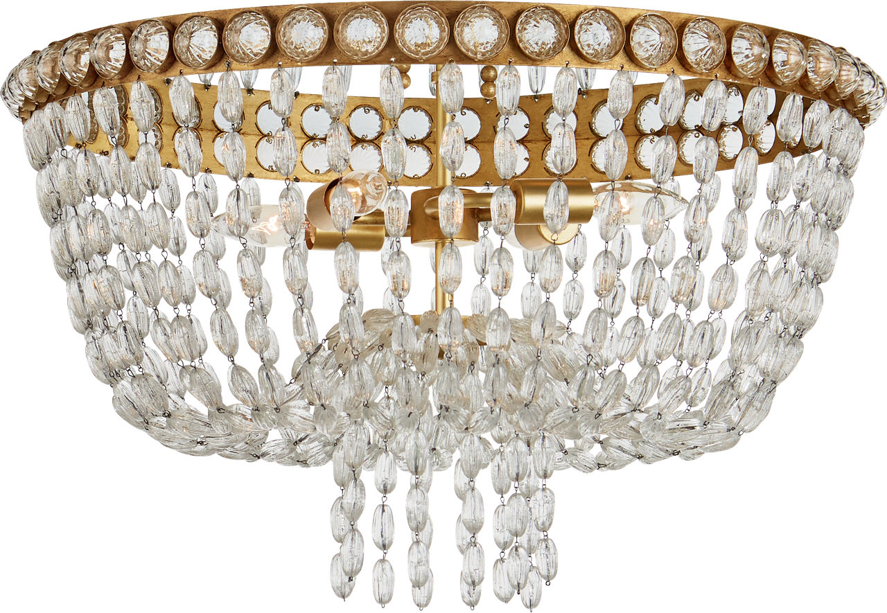 Navona Large Basket Flush Mount in Gild and Crystal