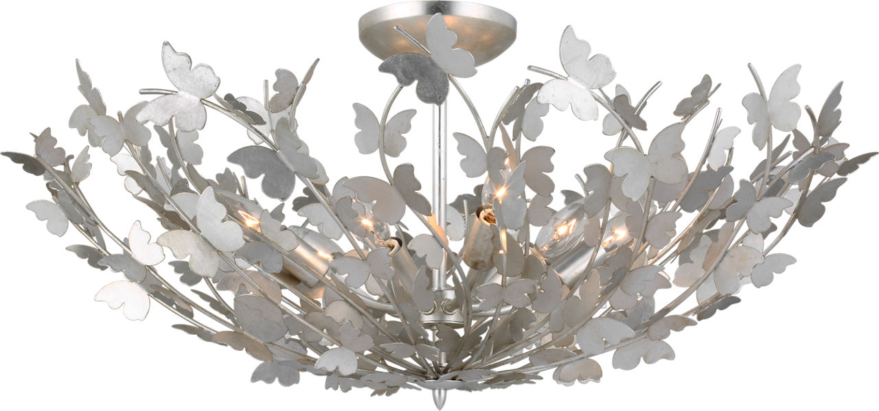 Farfalle Large Semi-Flush Mount in Burnished Silver Leaf