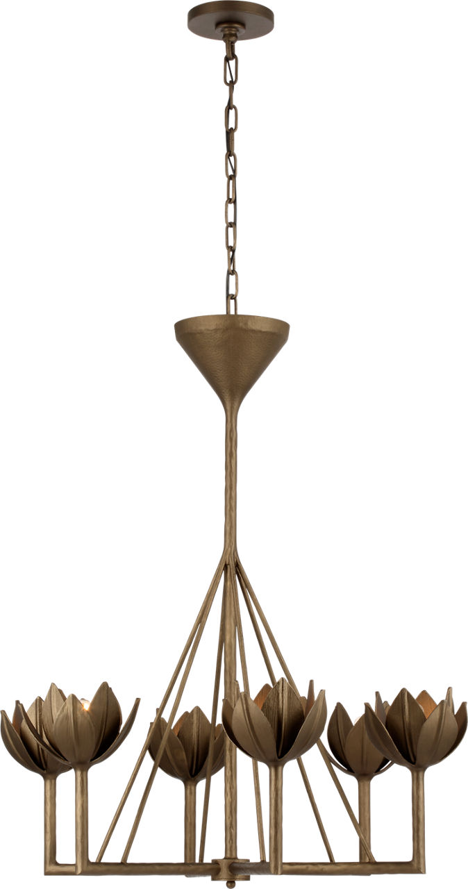 Alberto Small Single Tier Chandelier in Antique Bronze Leaf
