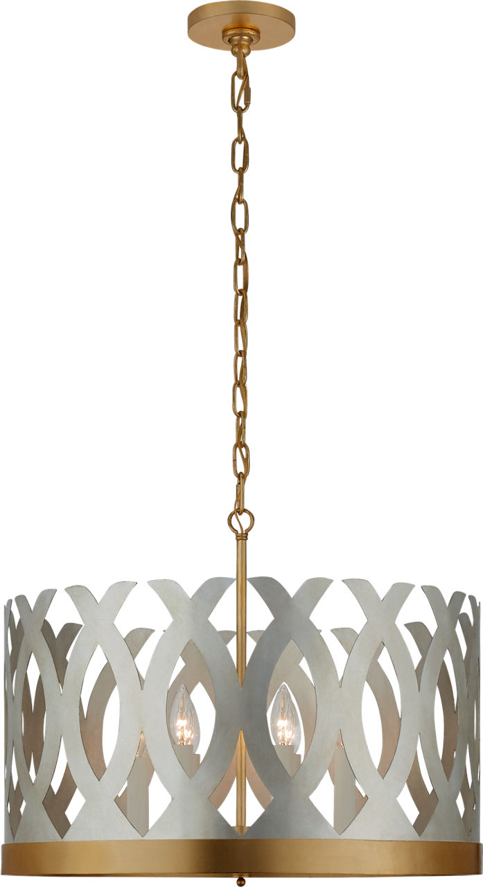 Ingrid Chandelier in Burnished Silver Leaf and Gild