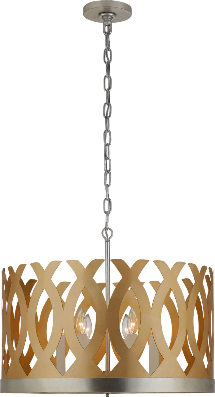 Ingrid Chandelier in Gild and Burnished Silver Leaf