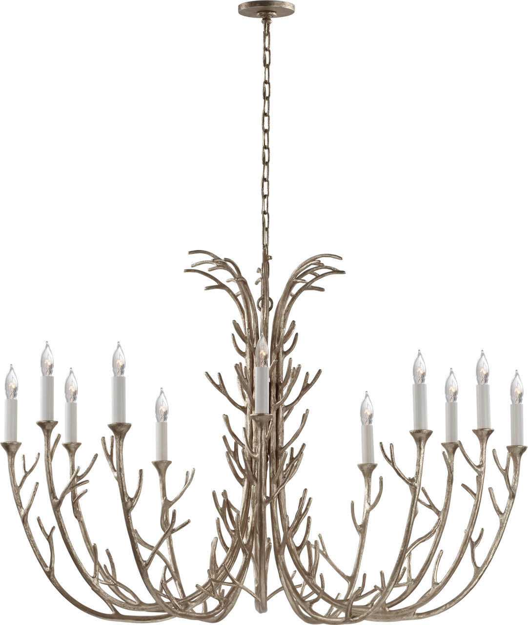 Silva Grande Chandelier in Burnished Silver Leaf
