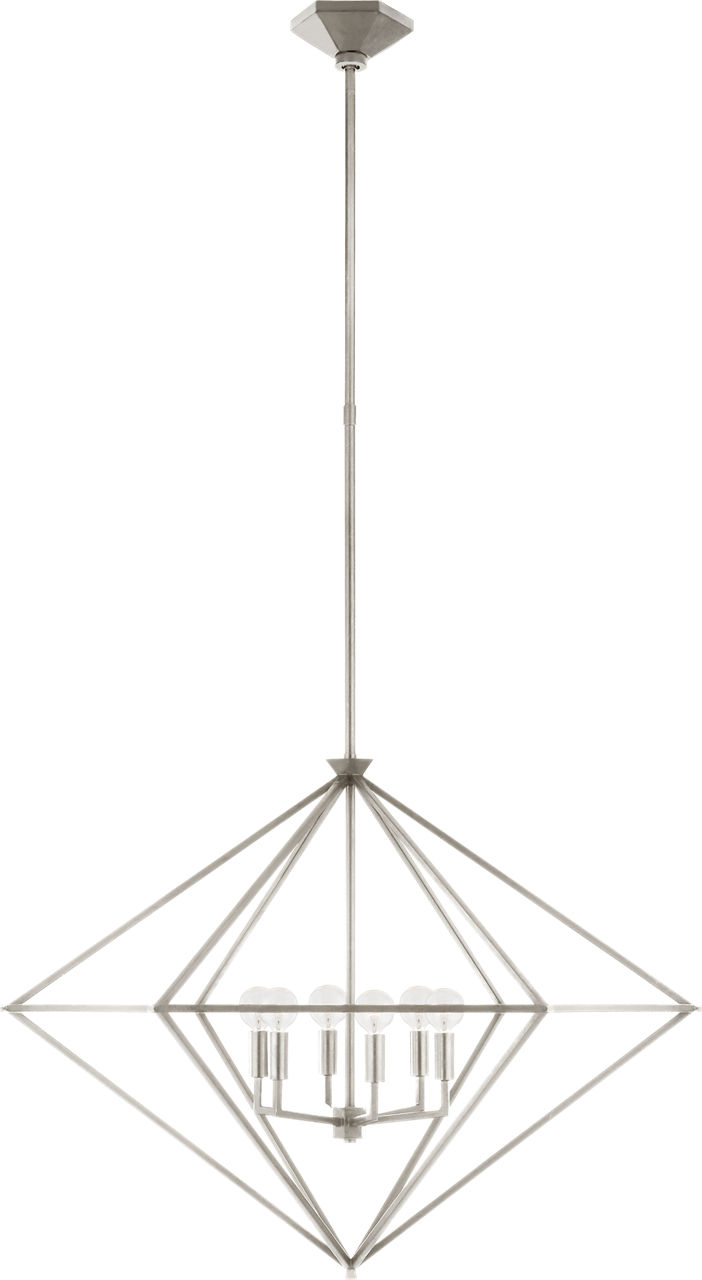 Afton Large Lantern in Burnished Silver Leaf