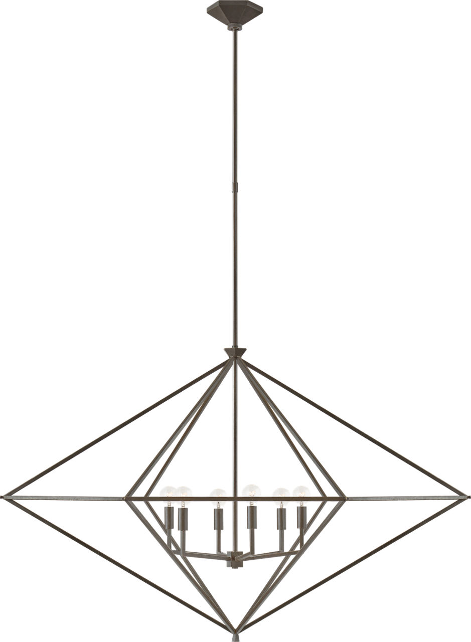 Afton Grande Linear Lantern in Aged Iron